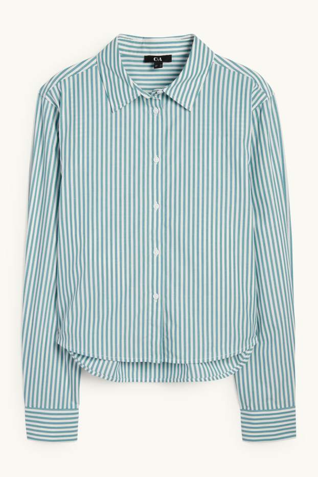 Dames - Blouse - gestreept - groen