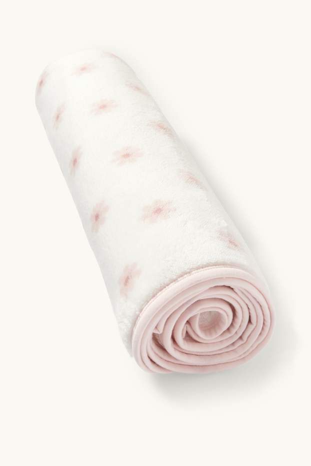 Baby Girls - Floral - baby blanket - 100 x 85 cm - rose