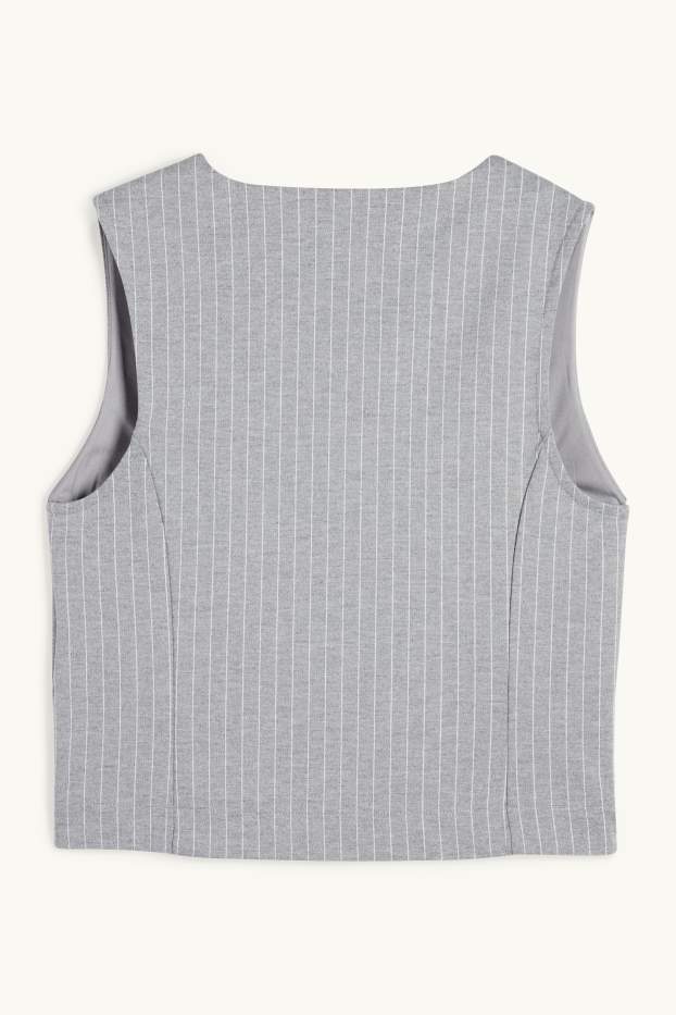 Femmes - Gilet - à rayures - gris