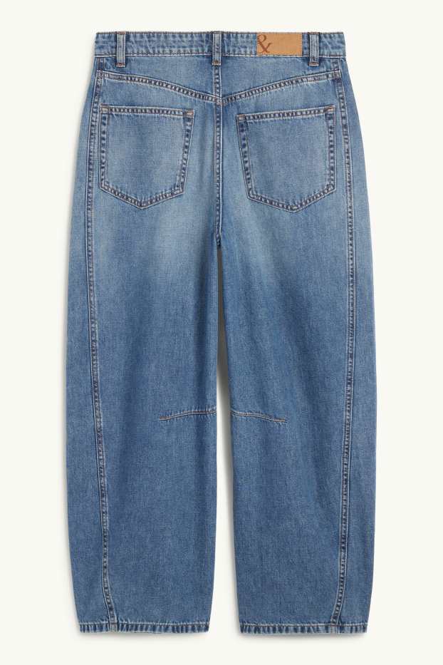 Damen - Balloon Jeans - Mid Waist - jeansblau