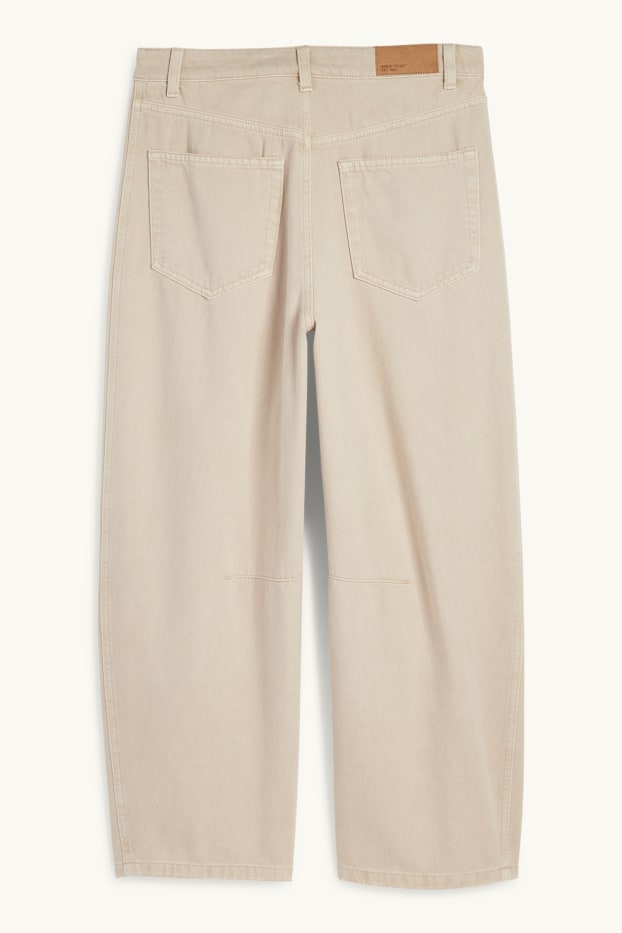 Damen - Balloon Jeans - Mid Waist - beige