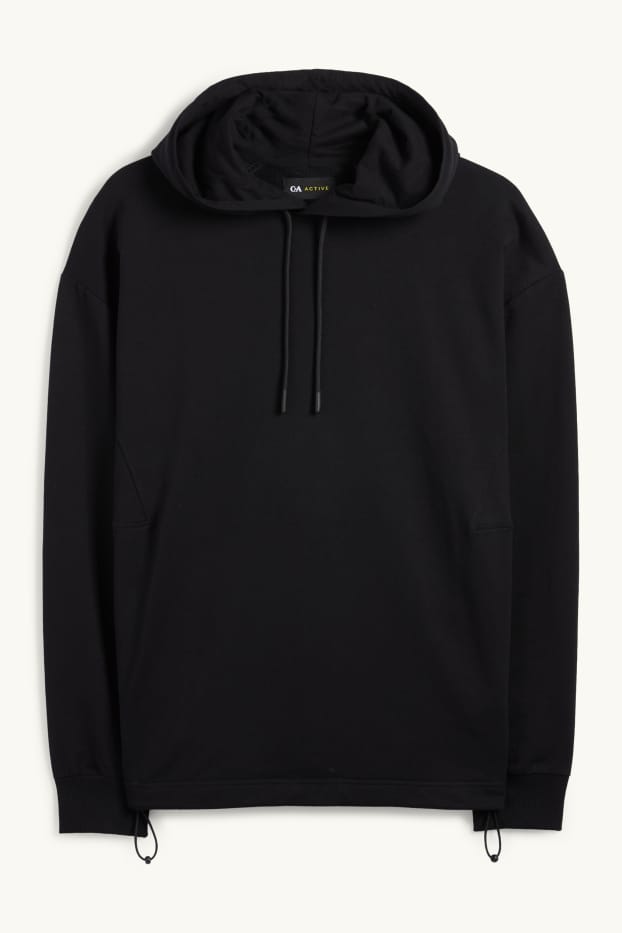 Heren - Oversized sporthoodie - zwart