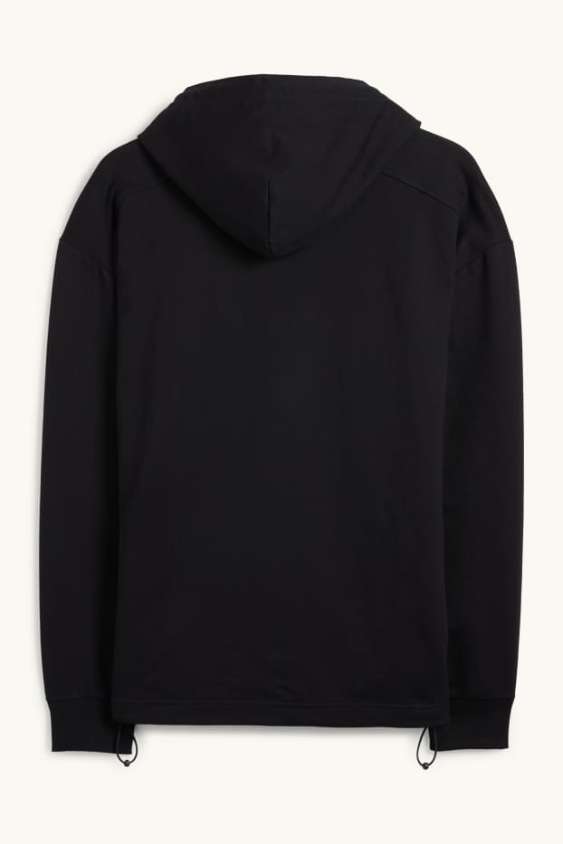 Heren - Oversized sporthoodie - zwart
