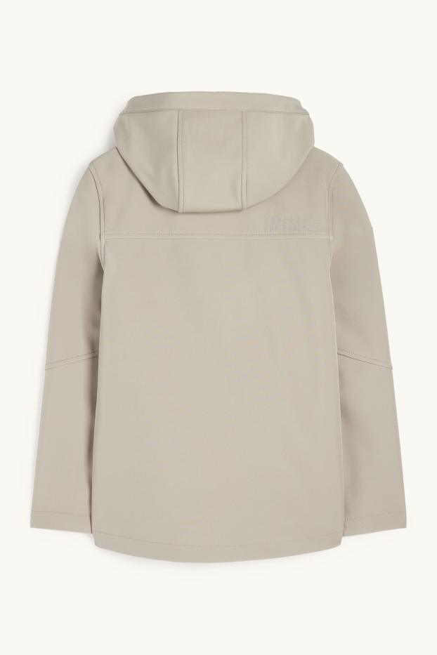 Bambini - Giacca softshell con cappuccio - idrorepellente - grigio