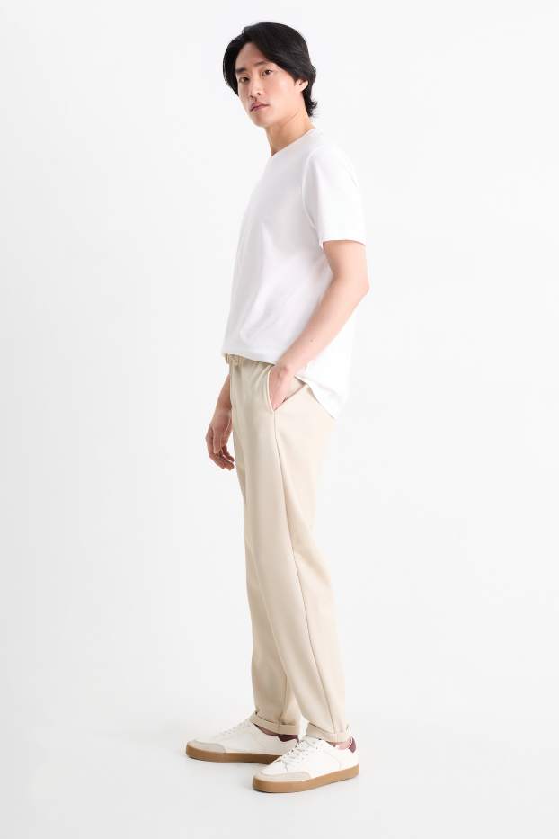 Bărbați - Pantaloni de trening - structurați - bej deschis