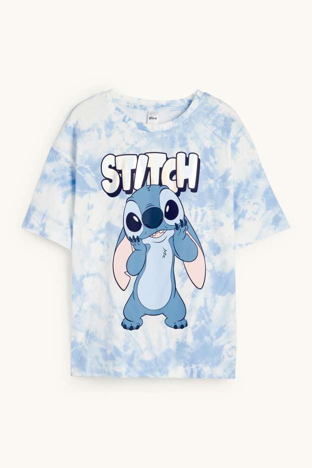 Bambine - Lilo & Stitch - maglia a maniche corte - bianco / azzurro