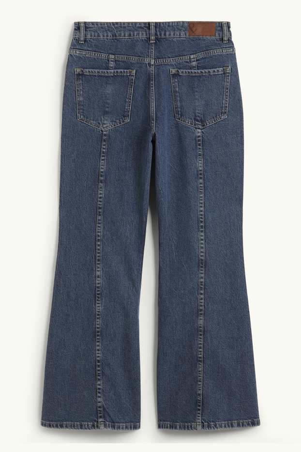 Dámské - Wide flared jeans - mid waist - džíny - modré