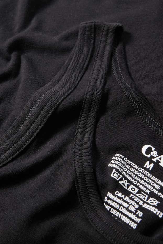 Bărbați - Multipack 3 buc. - maiou - reiat fin - fără cusături - negru