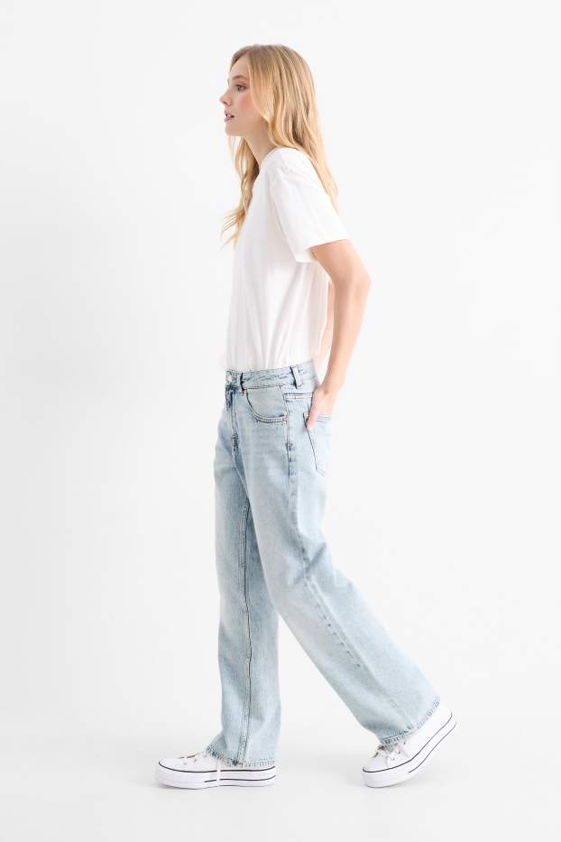 Femmes - Jean baggy - mid waist - jean bleu clair
