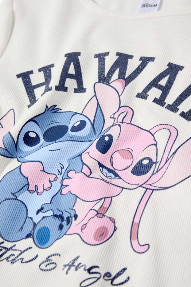 Děti - dívky - Lilo & Stitch - souprava - tričko s krátkým rukávem a teplákové kalhoty - krémově bílá