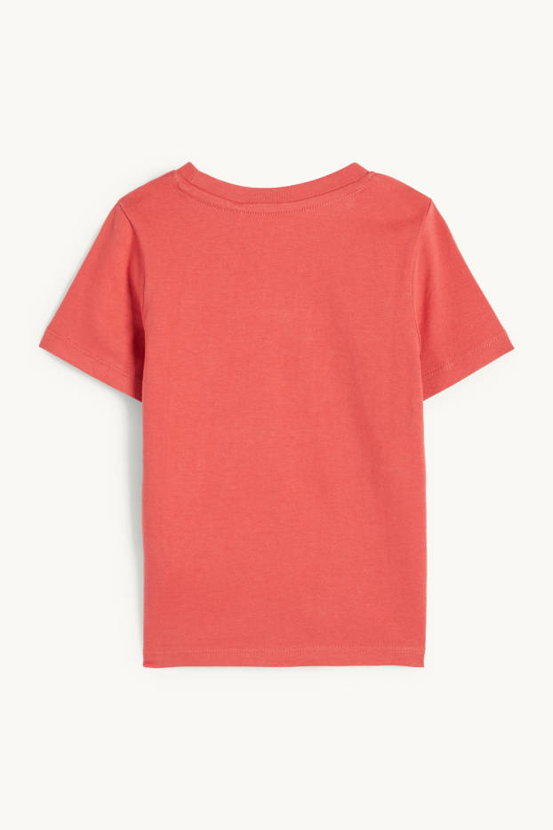 Kinder Jungen - Traktor und Mähdrescher - Kurzarmshirt - rot