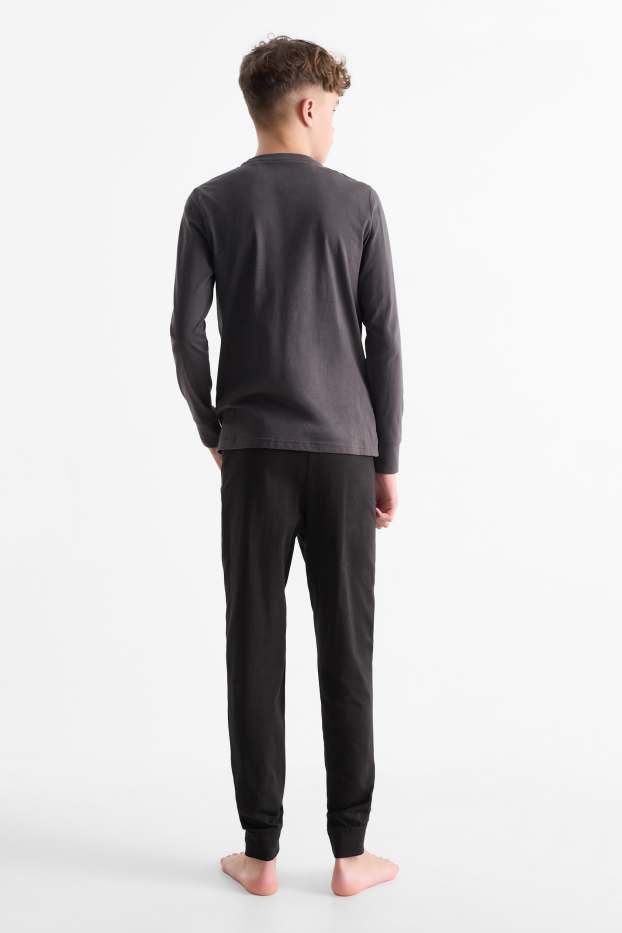 Děti - chlapci - Minecraft - pyžamo - 2dílné - tmavošedá