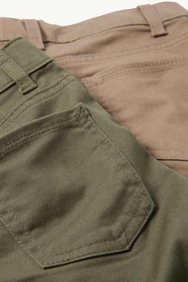 Kinderen: jongens - Set van 2 - slim jeans - donkergroen