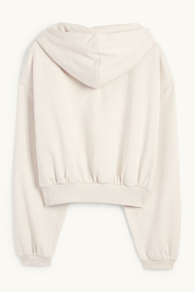 Damen - Crop Hoodie - cremeweiß
