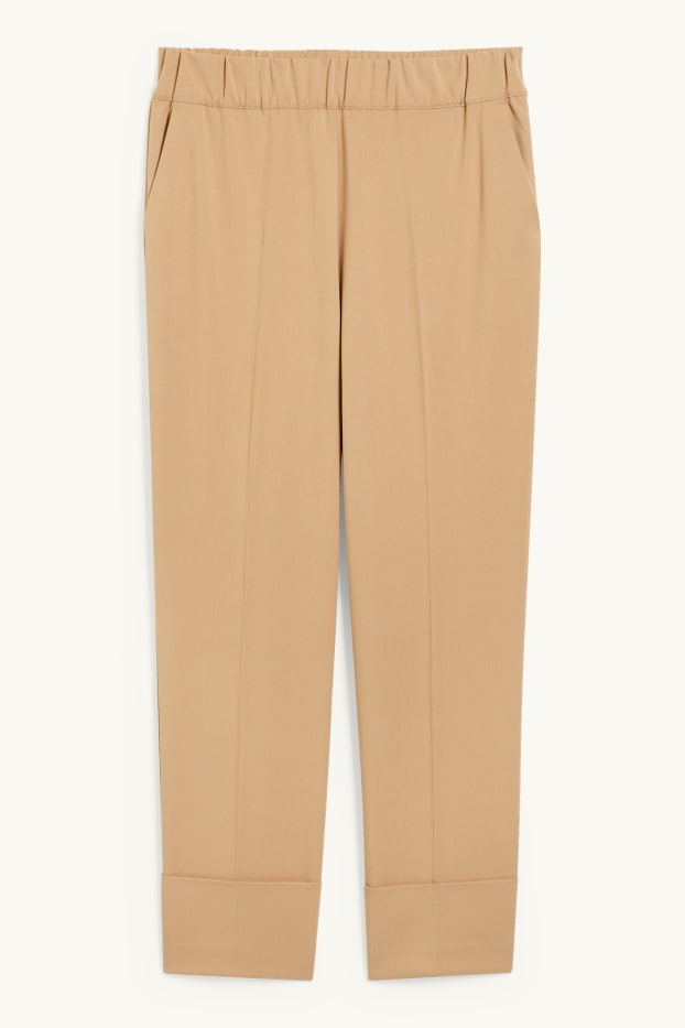 Donna - Pantaloni di stoffa - vita media - tapered fit - beige
