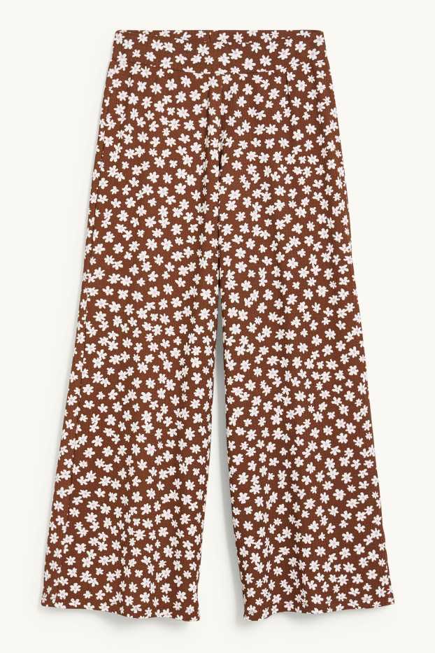 Femei - CLOCKHOUSE - pantaloni culotte - cu flori - maro