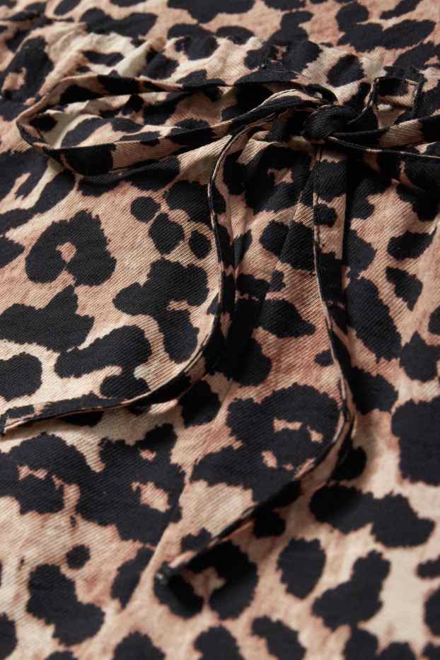 Women - Skirt - leopard print - beige / brown