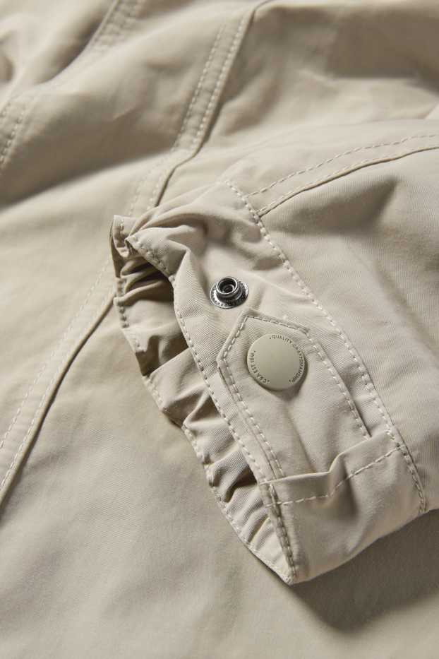 Heren - Jas met capuchon - taupe