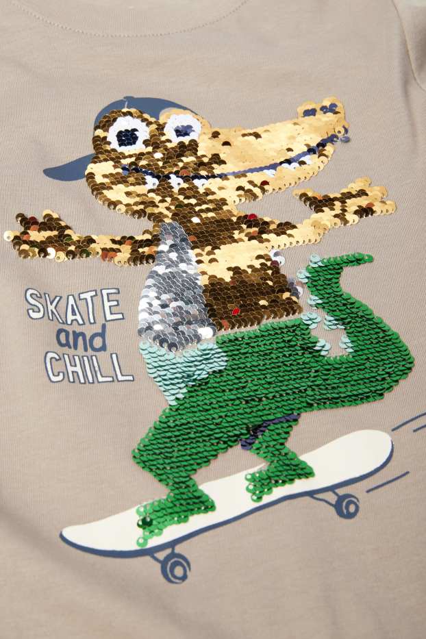 Nen - Paquet de 3 - tauró i cocodril skater - samarreta de màniga curta - blau clar
