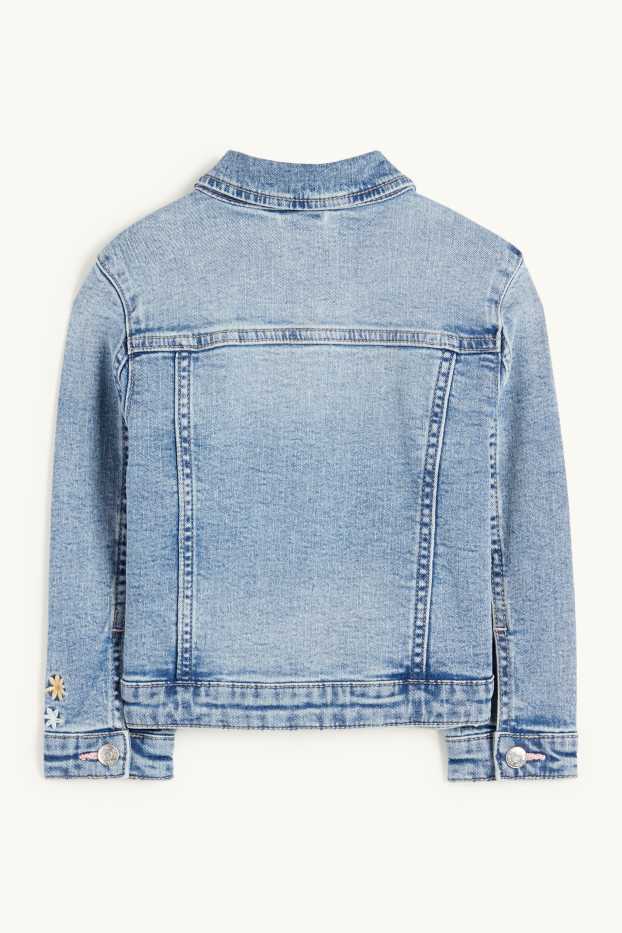 Enfants filles - Fleurs - veste en jean - jean bleu clair