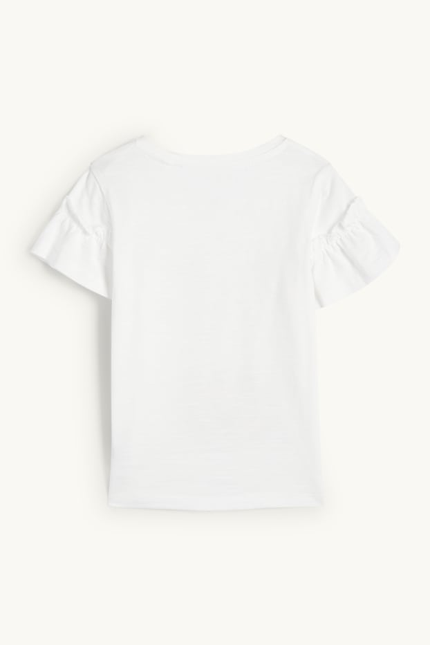 Kinder Mädchen - Hase - Kurzarmshirt - cremeweiss