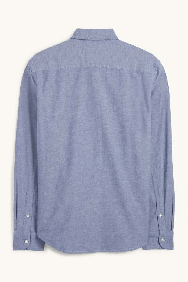 Herren - Hemd - Regular Fit - Button-down - dunkelblau