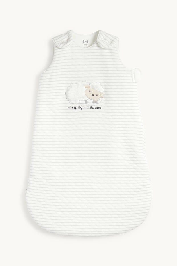 Baby Boys - Sheep - baby sleeping bag - 0-4 months - striped - cremewhite