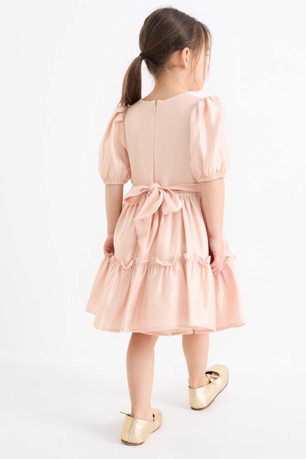 Kinder Mädchen - Kleid - glänzend - rosa