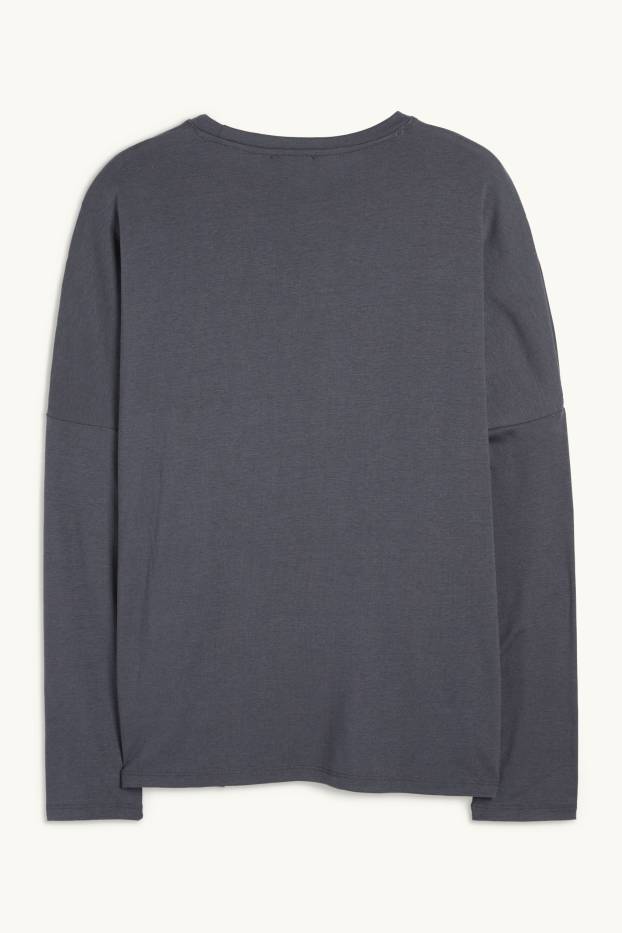 Damen - Basic-Langarmshirt - dunkelgrau