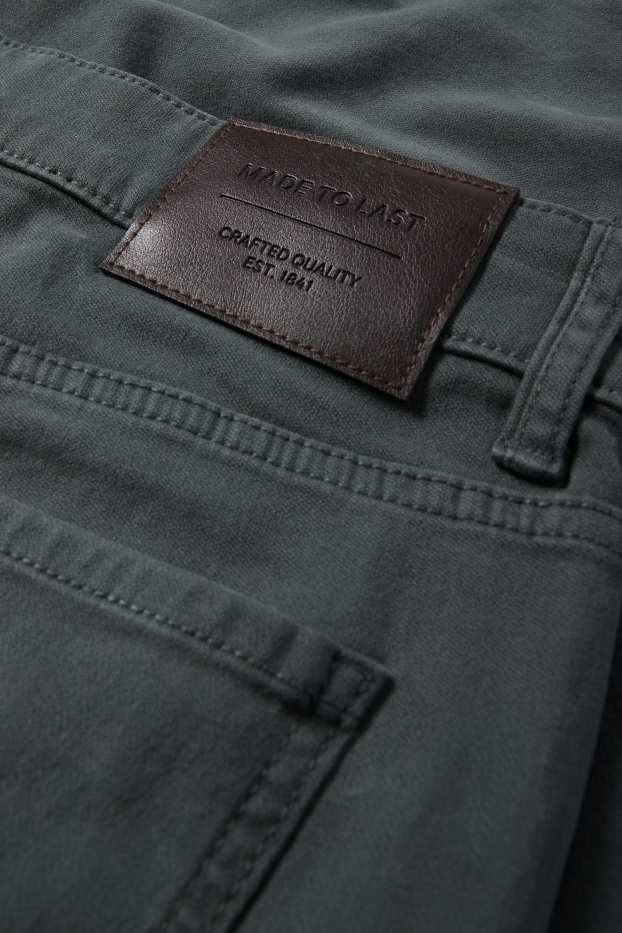 Pánské - Kalhoty - slim fit - Flex - LYCRA® - tmavozelená