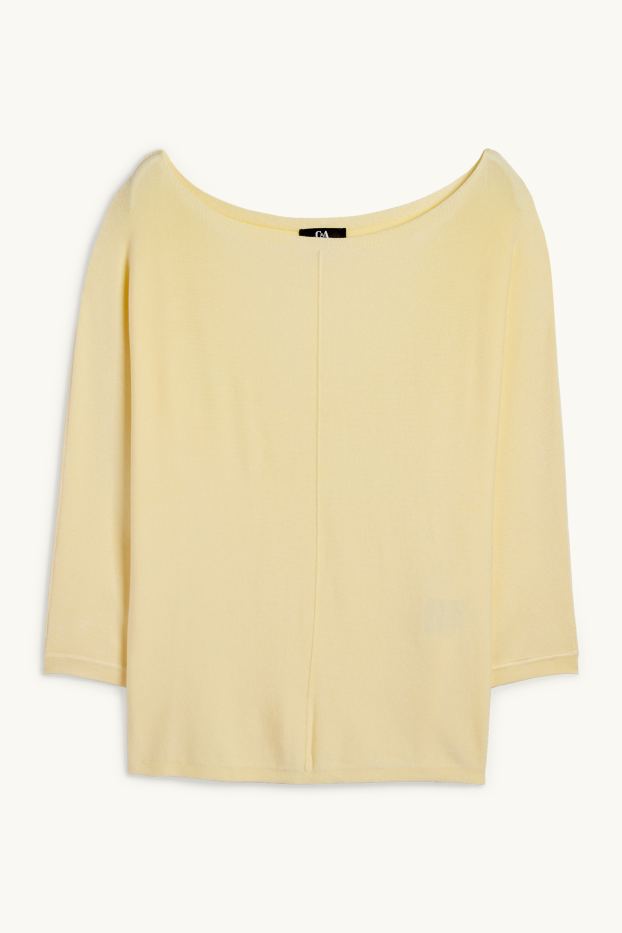 Femmes - Pull en maille fine - jaune