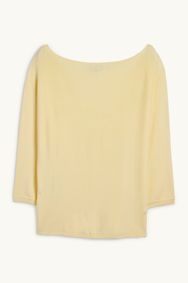 Femmes - Pull en maille fine - jaune