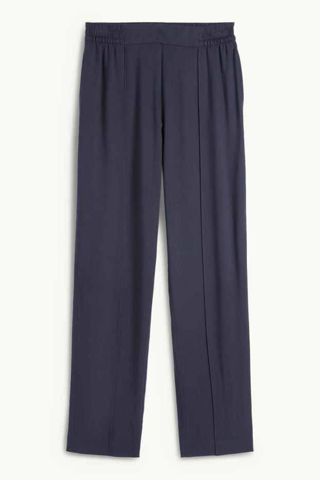 Dona - Pantalons de tela - high waist - tapered fit - blau fosc