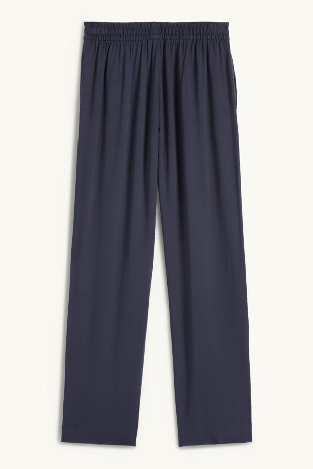 Dona - Pantalons de tela - high waist - tapered fit - blau fosc