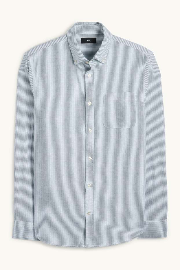 Home - Camisa Oxford - regular fit - button-down - de ratlles - verd menta