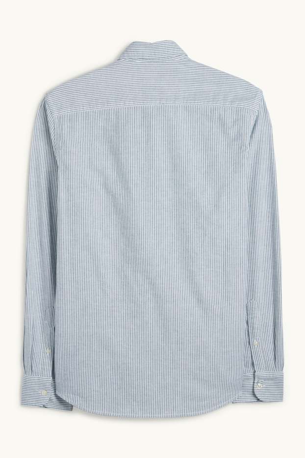 Home - Camisa Oxford - regular fit - button-down - de ratlles - verd menta