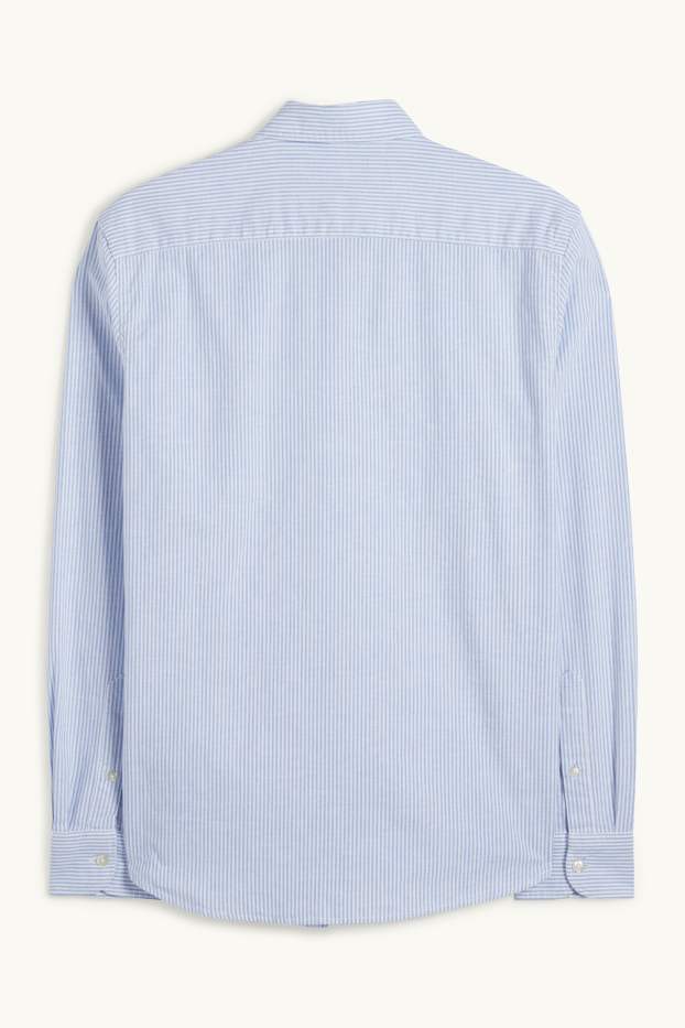 Uomo - Camicia Oxford - regular fit - button down - a righe - azzurro