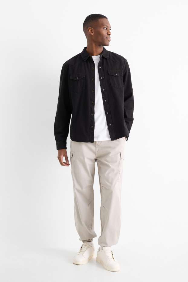 Hommes - Pantalon cargo - gris