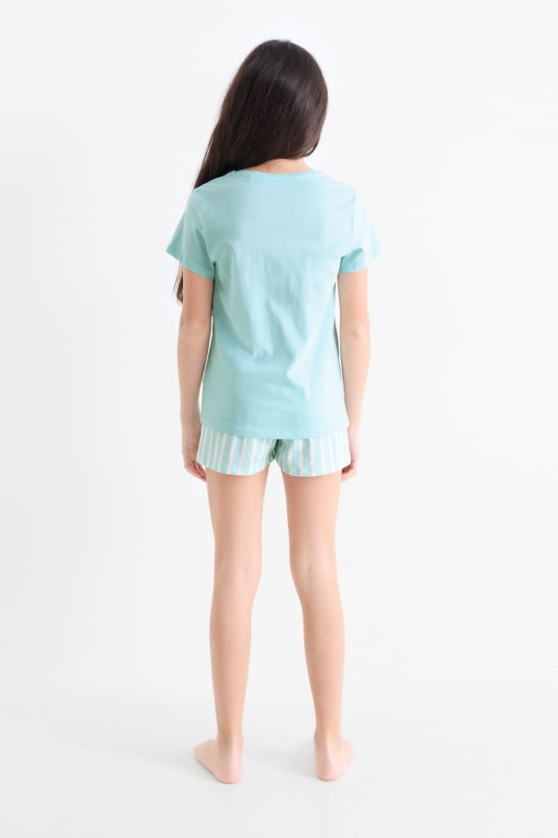 Children Girls - Hawaii - short pyjamas - 2 piece - light turquoise