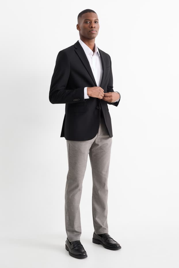 Pánské - Kalhoty chino - slim fit - šedá