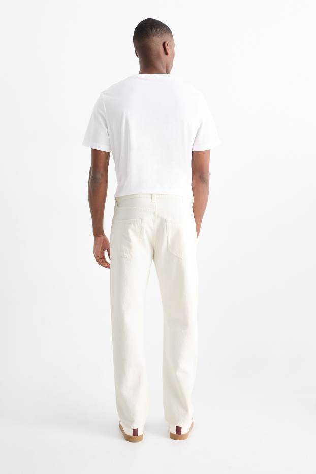 Heren - Regular jeans - crème wit