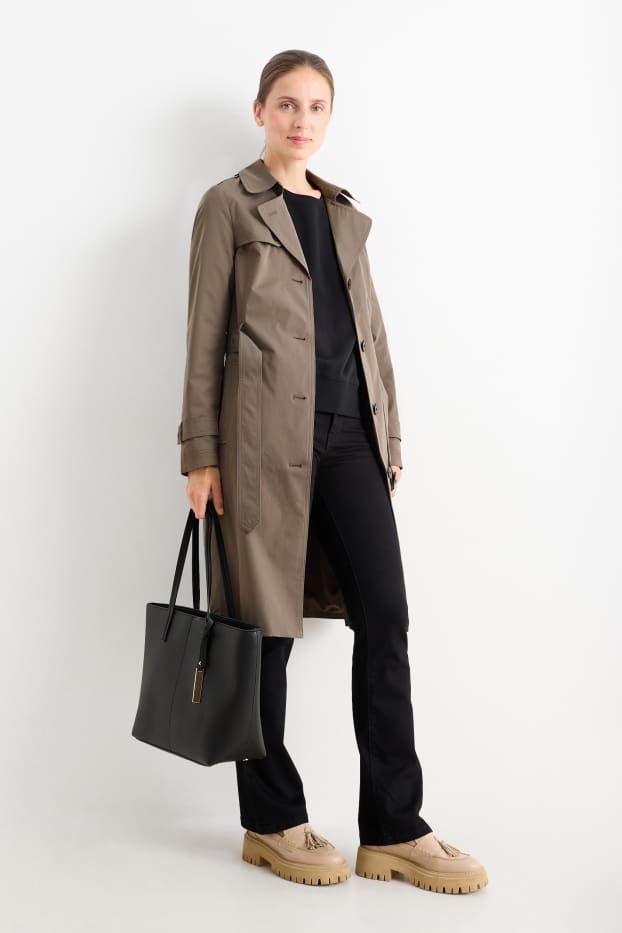 Damen - Trenchcoat - wasserabweisend - braun