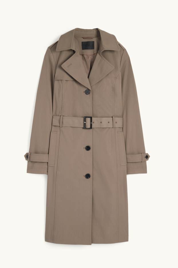 Damen - Trenchcoat - wasserabweisend - braun