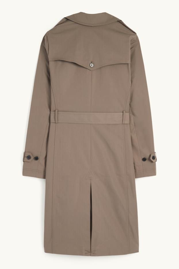 Damen - Trenchcoat - wasserabweisend - braun