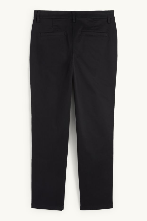 Femmes - Chino - mid waist - tapered fit - noir