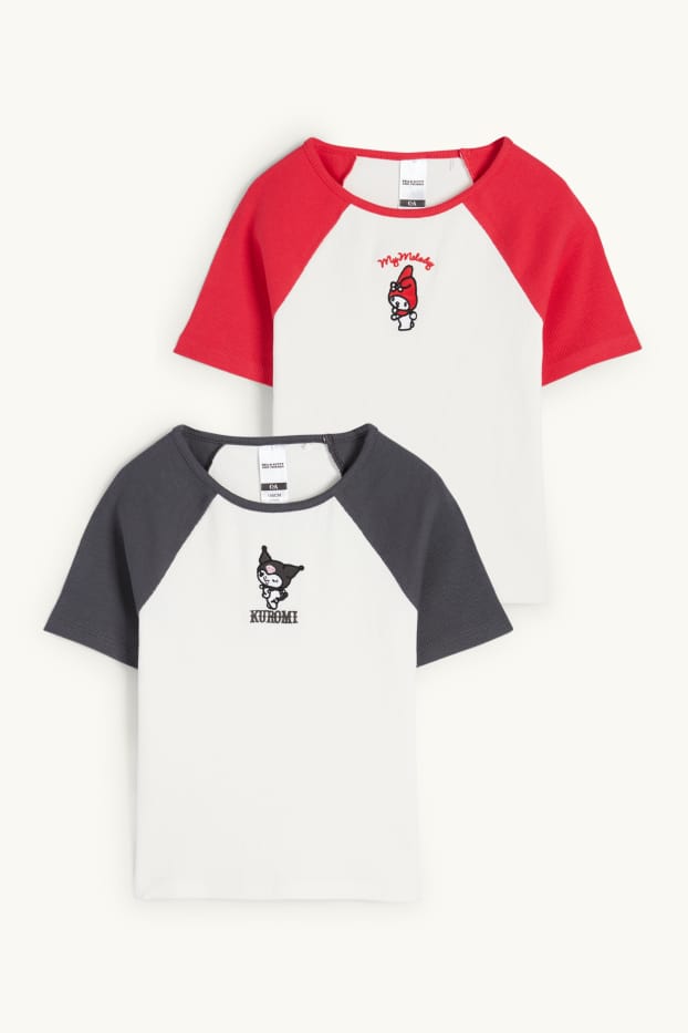 Děti - dívky - Multipack 2 ks - Hello Kitty a přátelé - tričko s krátkým rukávem - bílá