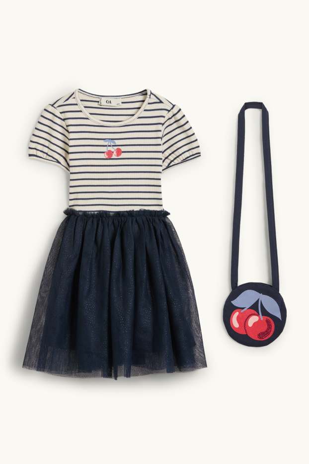 Nena - Cireres - conjunt - vestit i bossa - 2 peces - blau fosc