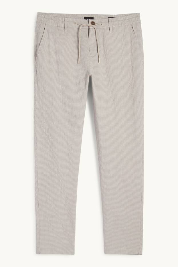 Pánské - Kalhoty chino - tapered fit - strukturované - béžová