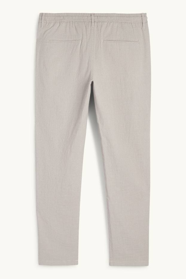 Pánské - Kalhoty chino - tapered fit - strukturované - béžová