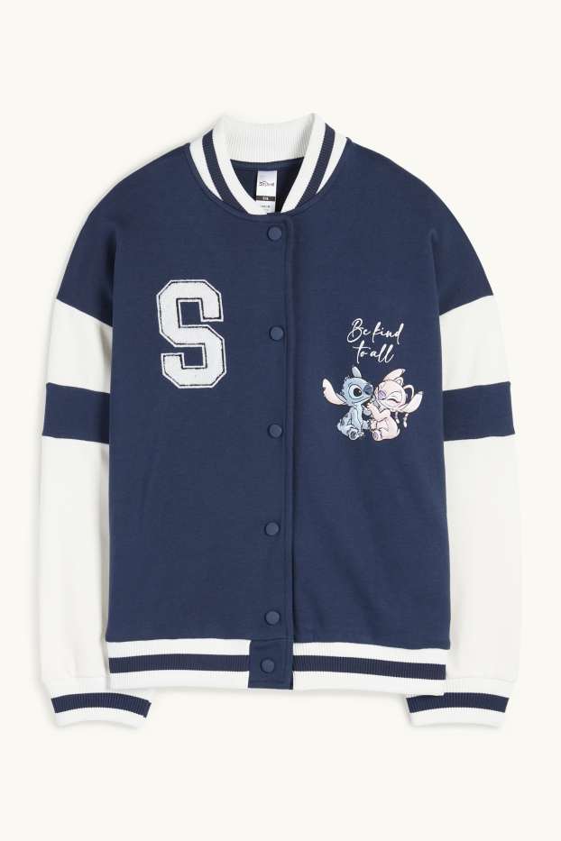 Children Girls - Lilo & Stitch - varsity jacket - dark blue